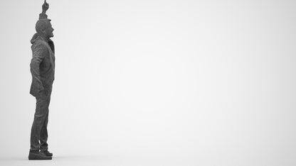 realistic 3D man formal dancing, scanned archviz people for Blender and 3ds Max, wireframe side view