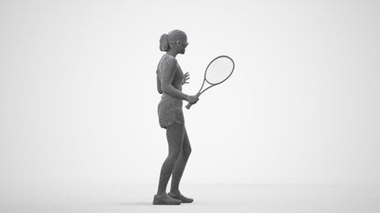 photogrammetry 3D girl sport, realistic human model archviz FBX, wireframe side view