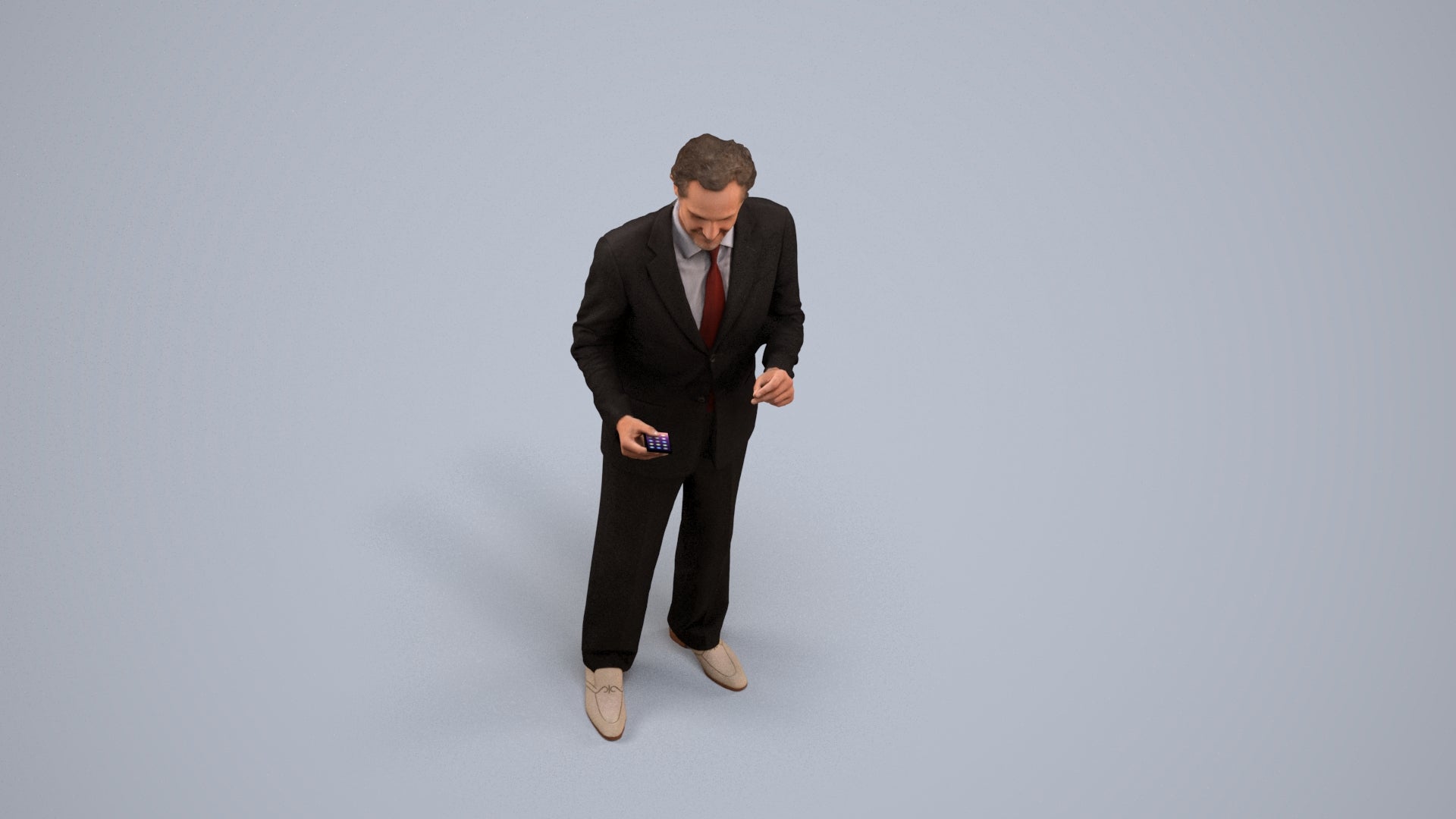 realistic 3D people man business, render-ready for V-Ray and Corona, FBX OBJ, back view render