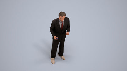 realistic 3D people man business, render-ready for V-Ray and Corona, FBX OBJ, back view render