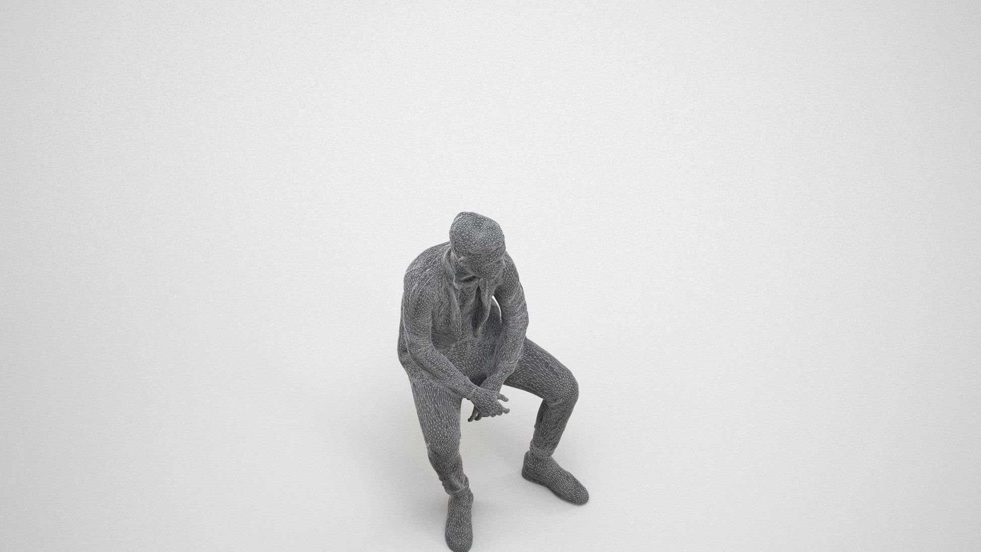 3D scanned boy kids casual, photorealistic archviz people for Enscape and SketchUp, wireframe three-quarter view