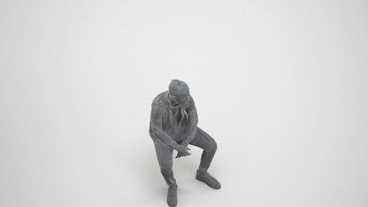3D scanned boy kids casual, photorealistic archviz people for Enscape and SketchUp, wireframe three-quarter view