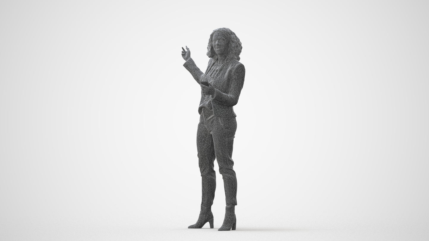 realistic 3D human woman business, archviz people FBX OBJ for Blender, square thumbnail