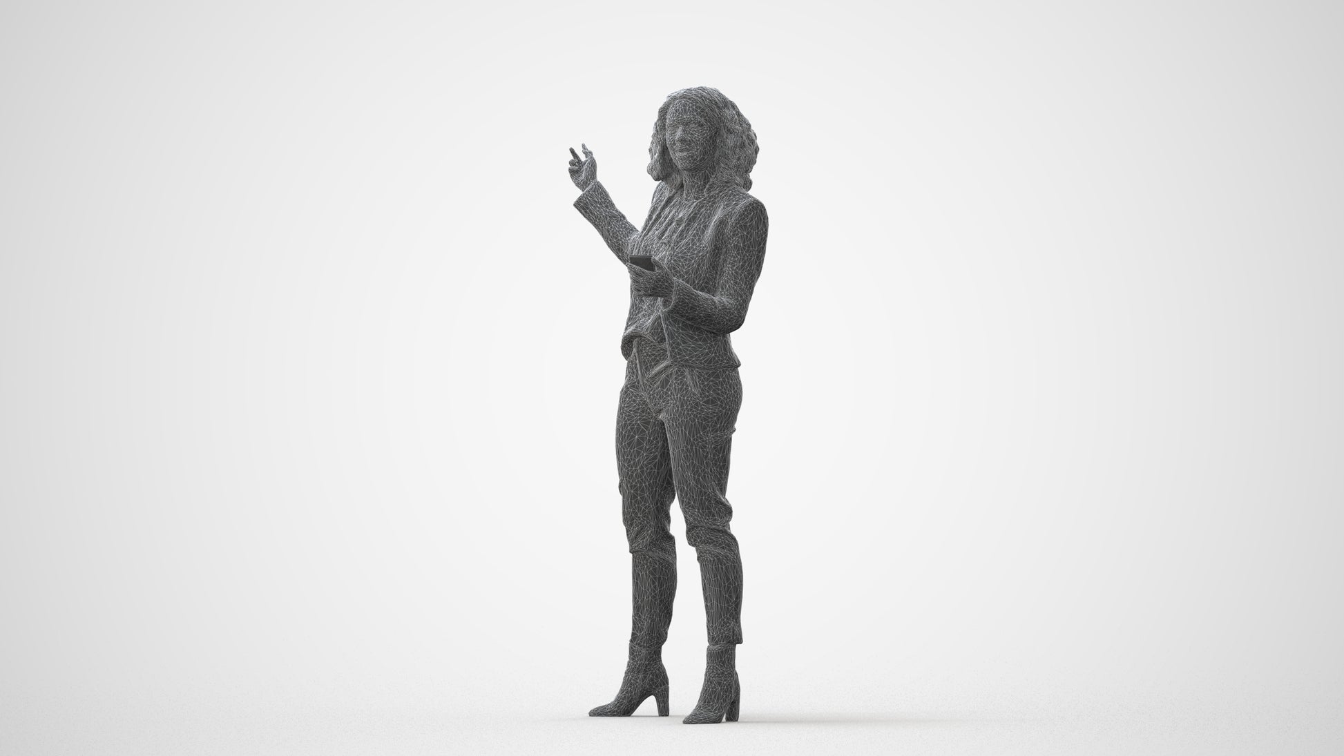 realistic 3D human woman business, archviz people FBX OBJ for Blender, square thumbnail