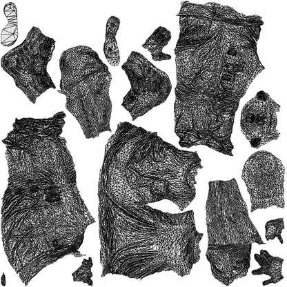 scanned 3D man casual walking, photogrammetry people for Enscape and V-Ray, wireframe top-down view