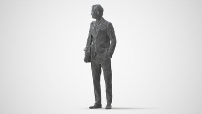 3D human model man business, photogrammetry scanned person for archviz, square thumbnail