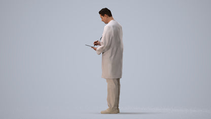 3D people model man medical, scanned human for 3ds Max rendering, three-quarter view render
