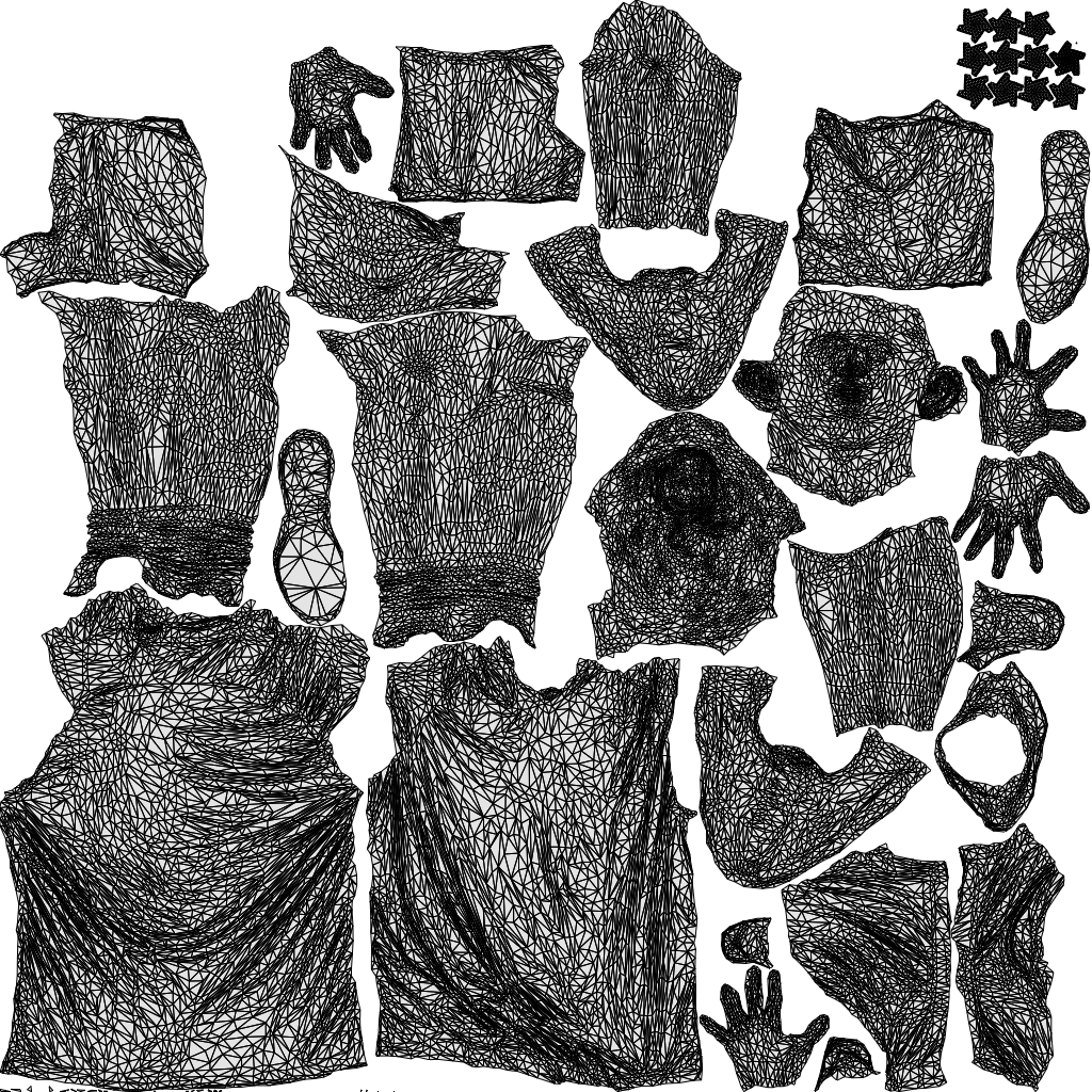 scanned 3D man sport, photogrammetry people for Enscape and V-Ray, wireframe top-down view