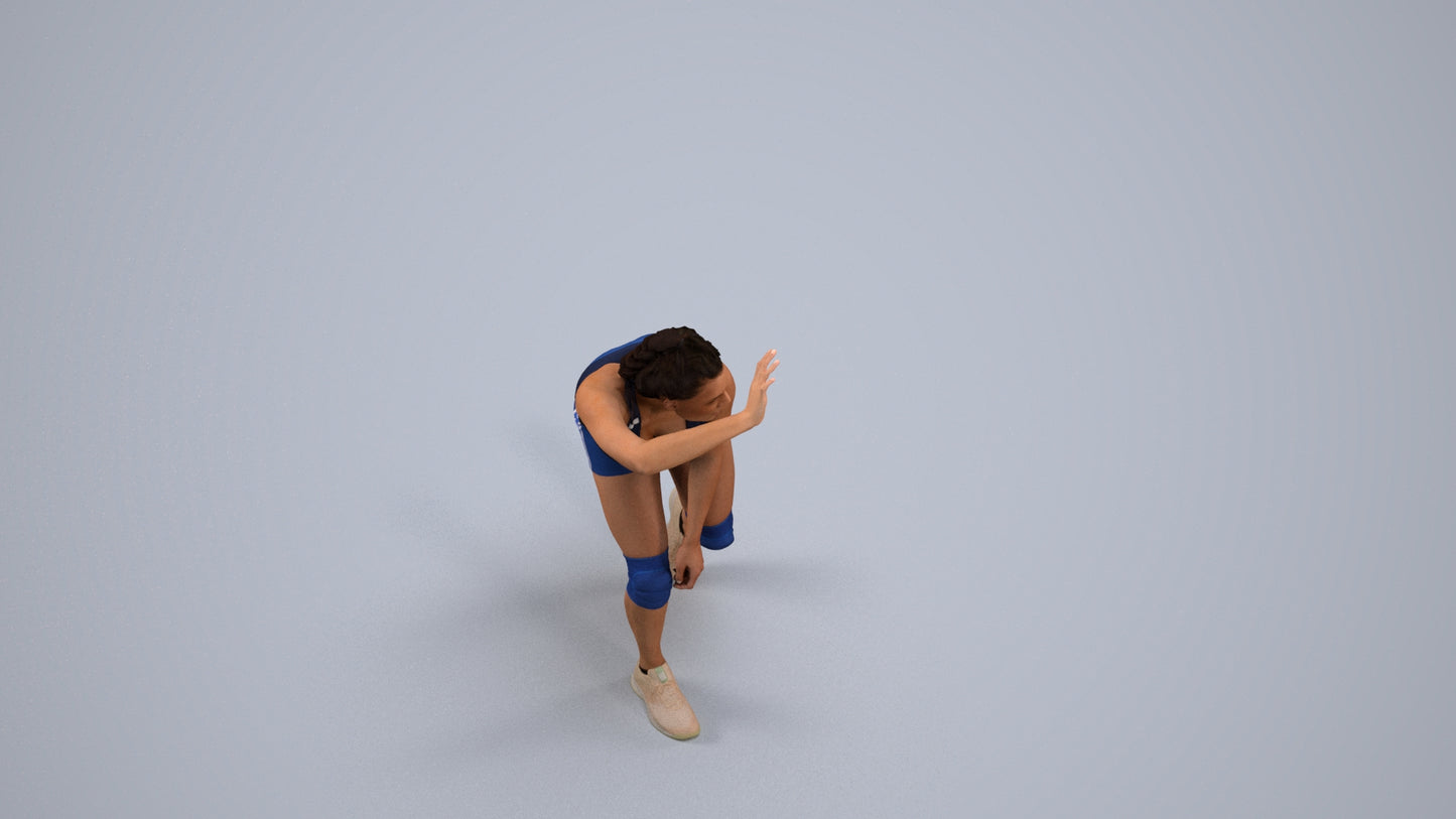 scanned 3D woman sport, photogrammetry people for Enscape and V-Ray, back view render