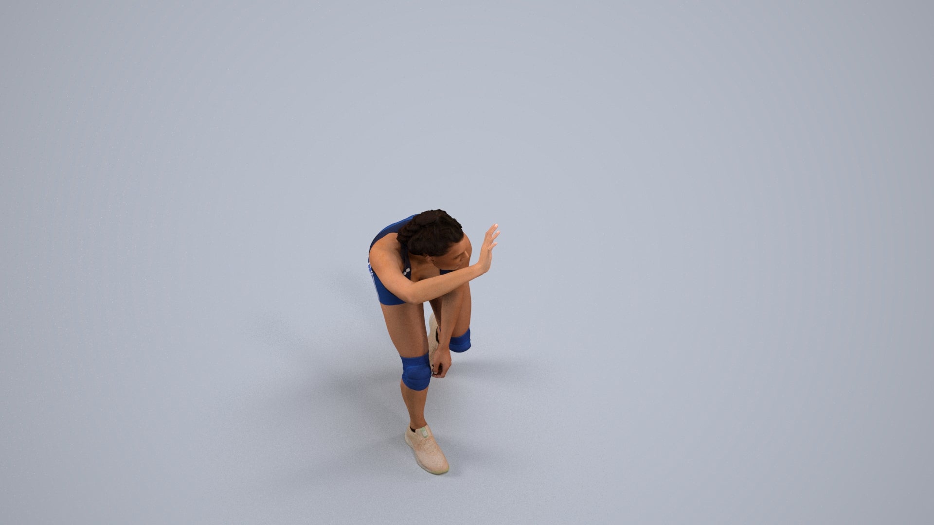 scanned 3D woman sport, photogrammetry people for Enscape and V-Ray, back view render
