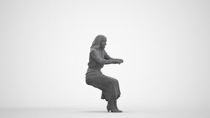 scanned 3D woman casual business, photogrammetry people for Enscape and V-Ray, three-quarter front view render