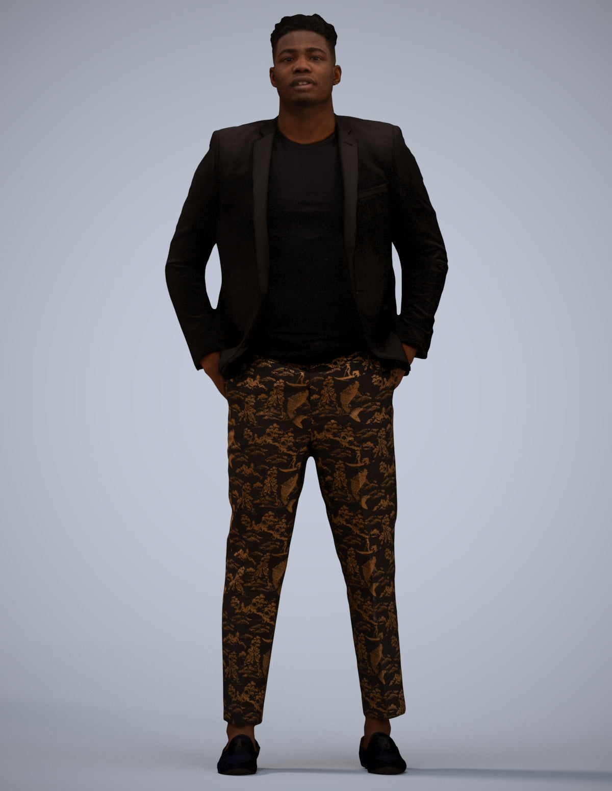 3D human model man casual formalaffairs, photogrammetry scanned person for archviz