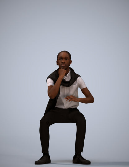 realistic 3D boy casual kids, scanned archviz people for Blender and 3ds Max