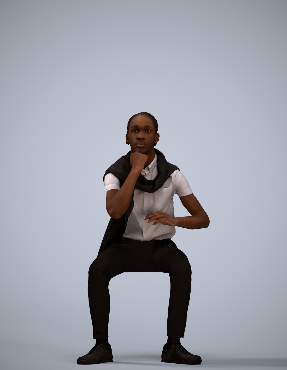 realistic 3D boy casual kids, scanned archviz people for Blender and 3ds Max