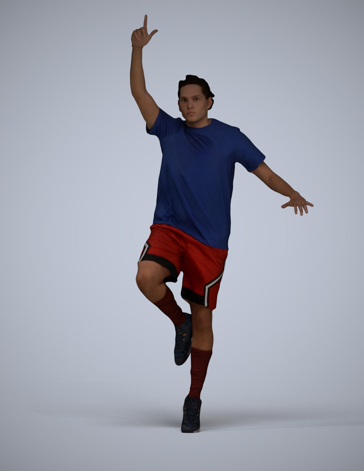 scanned 3D man sport, photogrammetry people for Enscape and V-Ray