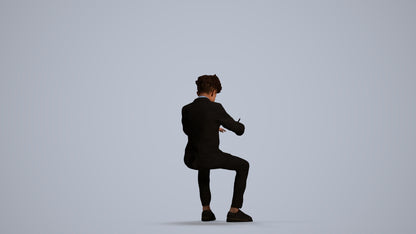 3D human model boy kids, photogrammetry scanned person for archviz, front view render