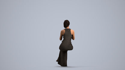 3D people model woman formal formalaffairs, scanned human for 3ds Max rendering, front view render