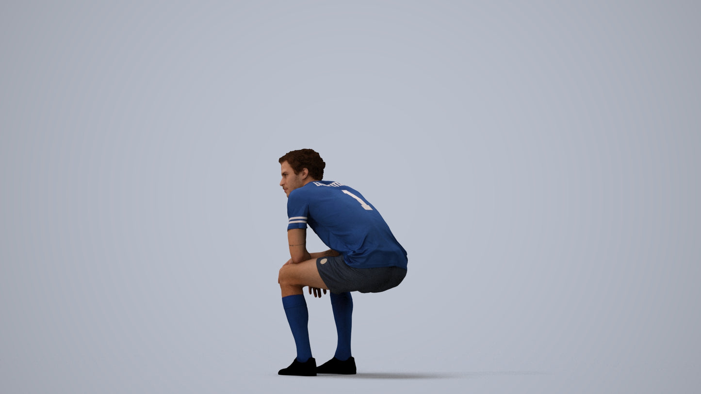 photogrammetry 3D man sport, realistic human model archviz FBX, three-quarter view render