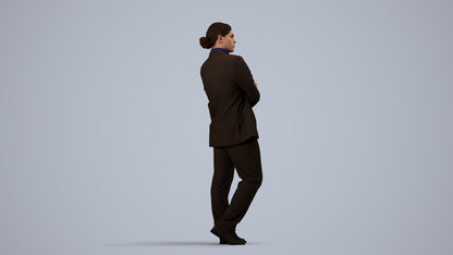 realistic 3D people man business, render-ready for V-Ray and Corona, FBX OBJ, side view render