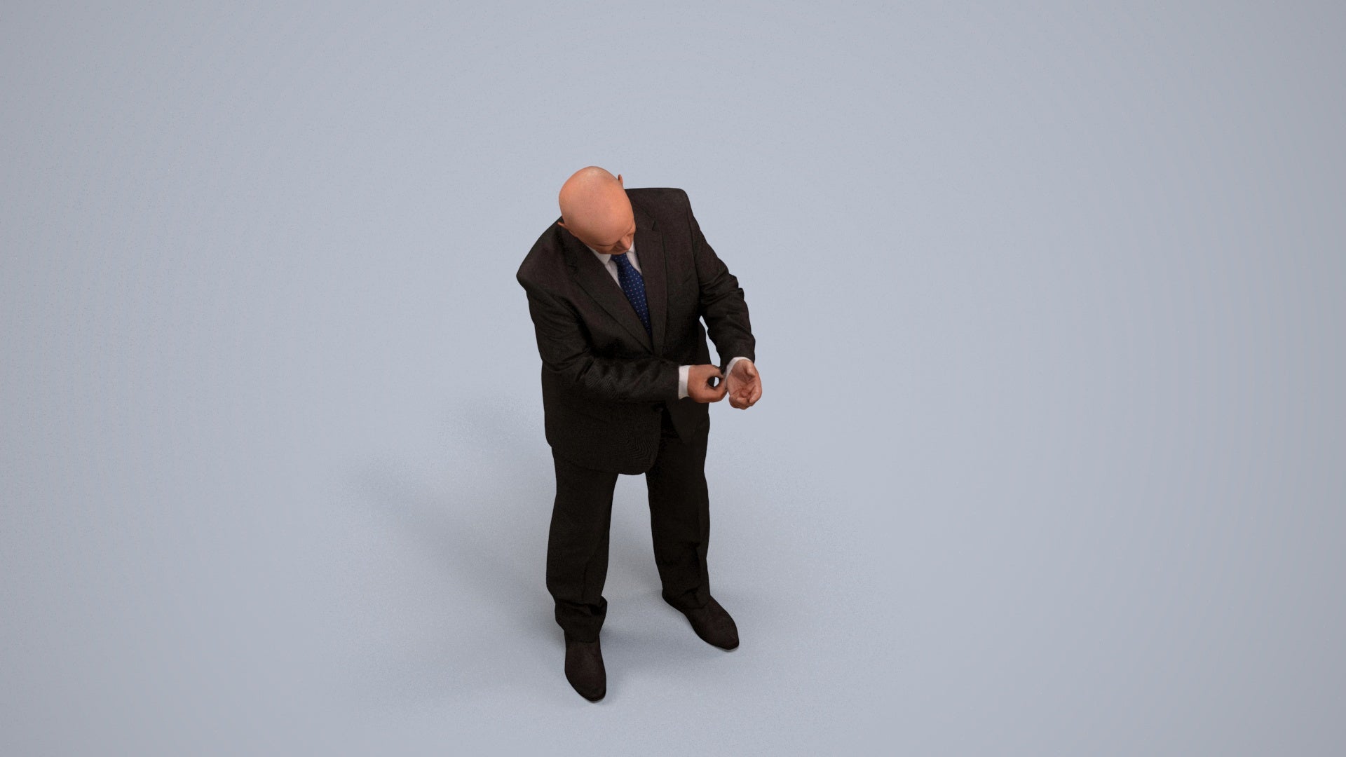 scanned 3D man business mix, photogrammetry people for Enscape and V-Ray, back view render