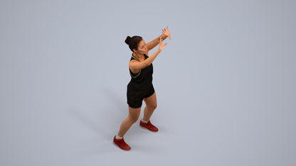 realistic 3D woman sport, scanned archviz people for Blender and 3ds Max, back view render