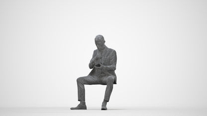 realistic 3D human man business, archviz people FBX OBJ for Blender, wireframe back view