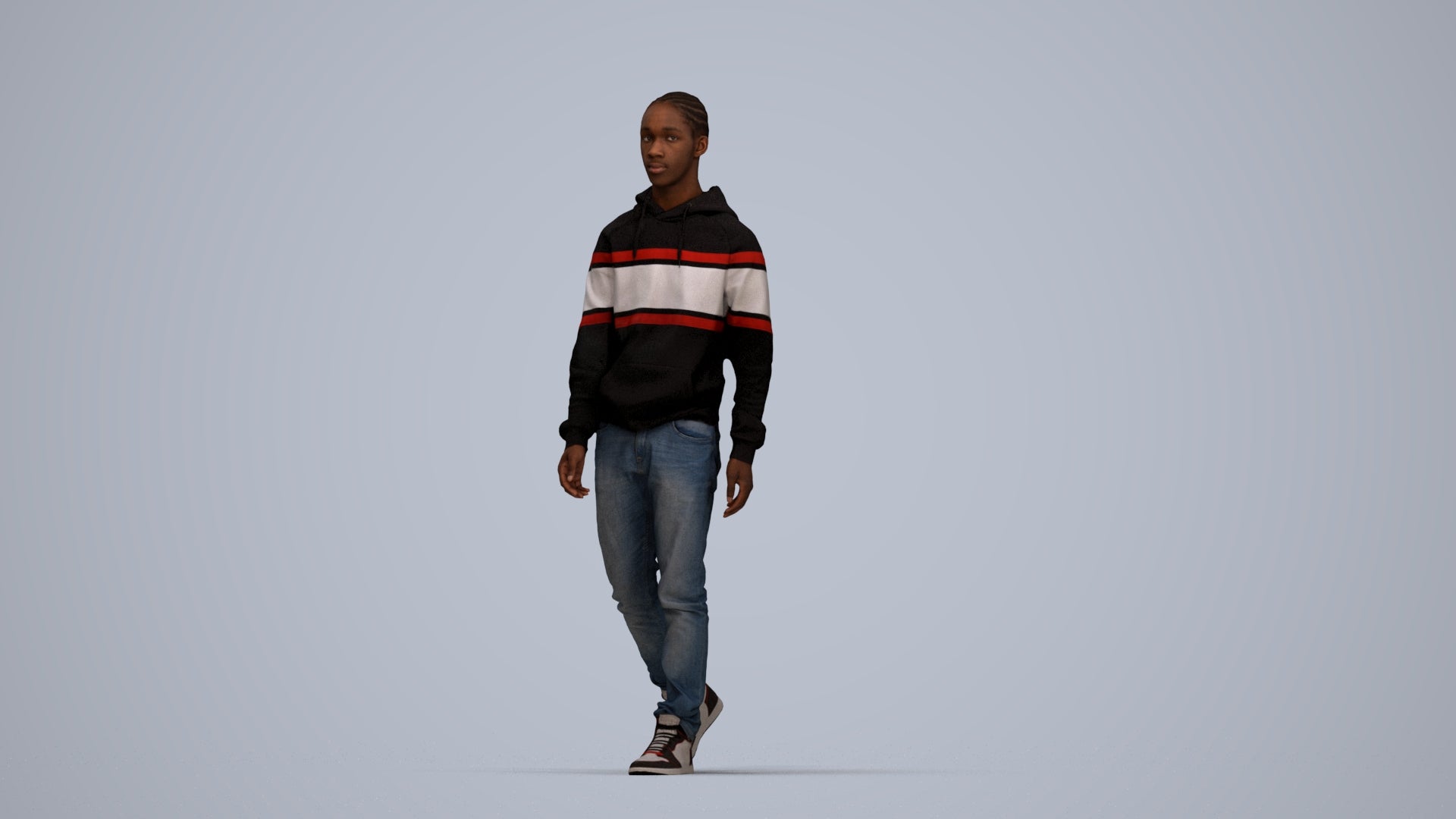 3D scanned boy kids casual, photorealistic archviz people for Enscape and SketchUp, top-down view render