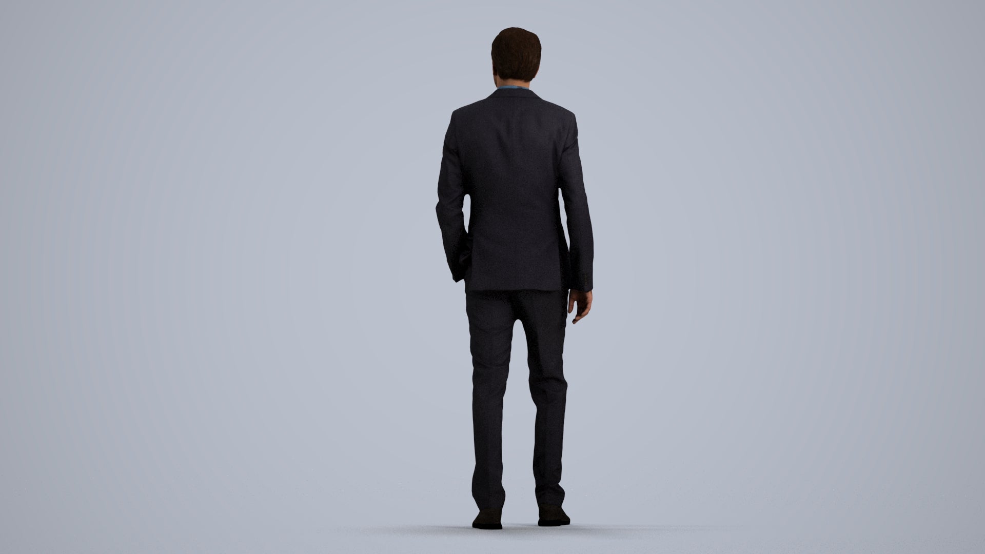 scanned 3D man business, photogrammetry people for Enscape and V-Ray, front view render