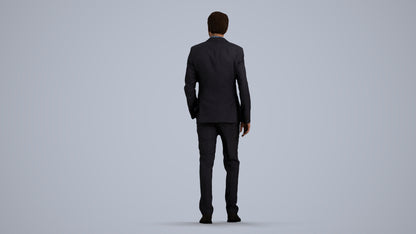 scanned 3D man business, photogrammetry people for Enscape and V-Ray, front view render