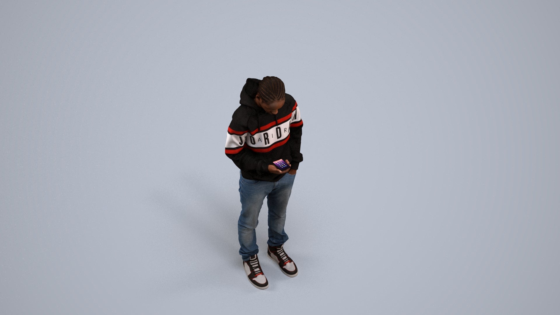 photogrammetry 3D boy casual kids, realistic human model archviz FBX, back view render