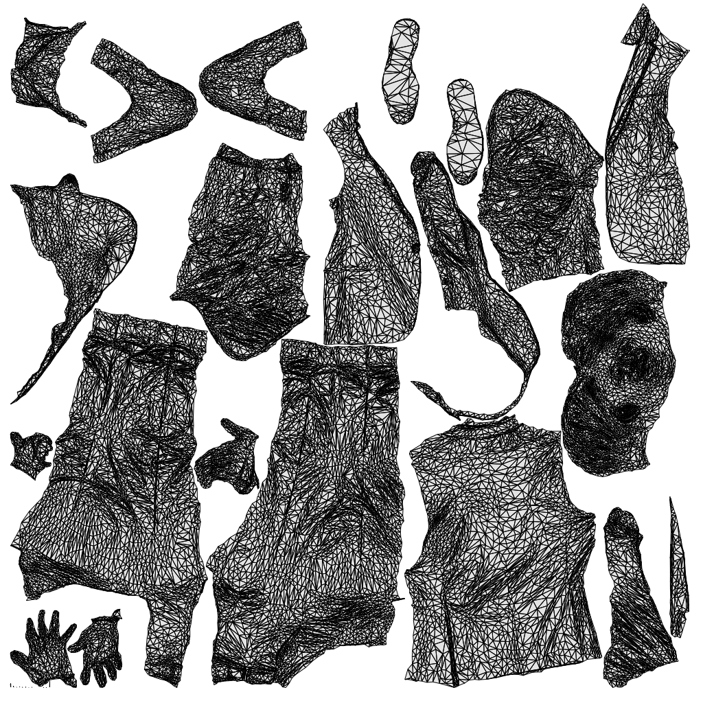 realistic 3D man business, scanned archviz people for Blender and 3ds Max, wireframe top-down view