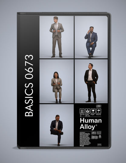 realistic 3D humans business pack, 5 archviz people FBX OBJ for Blender