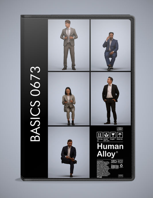realistic 3D humans business pack, 5 archviz people FBX OBJ for Blender