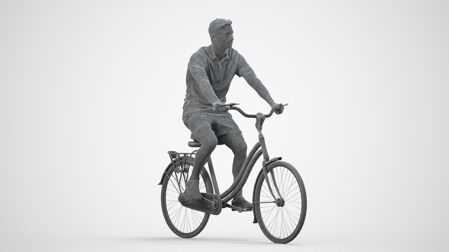 3D human model man casual mix, photogrammetry scanned person for archviz, wireframe side view