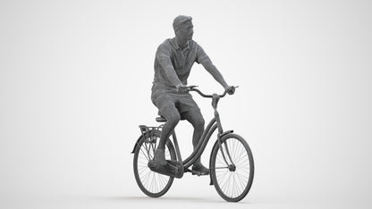 3D human model man casual mix, photogrammetry scanned person for archviz, wireframe side view