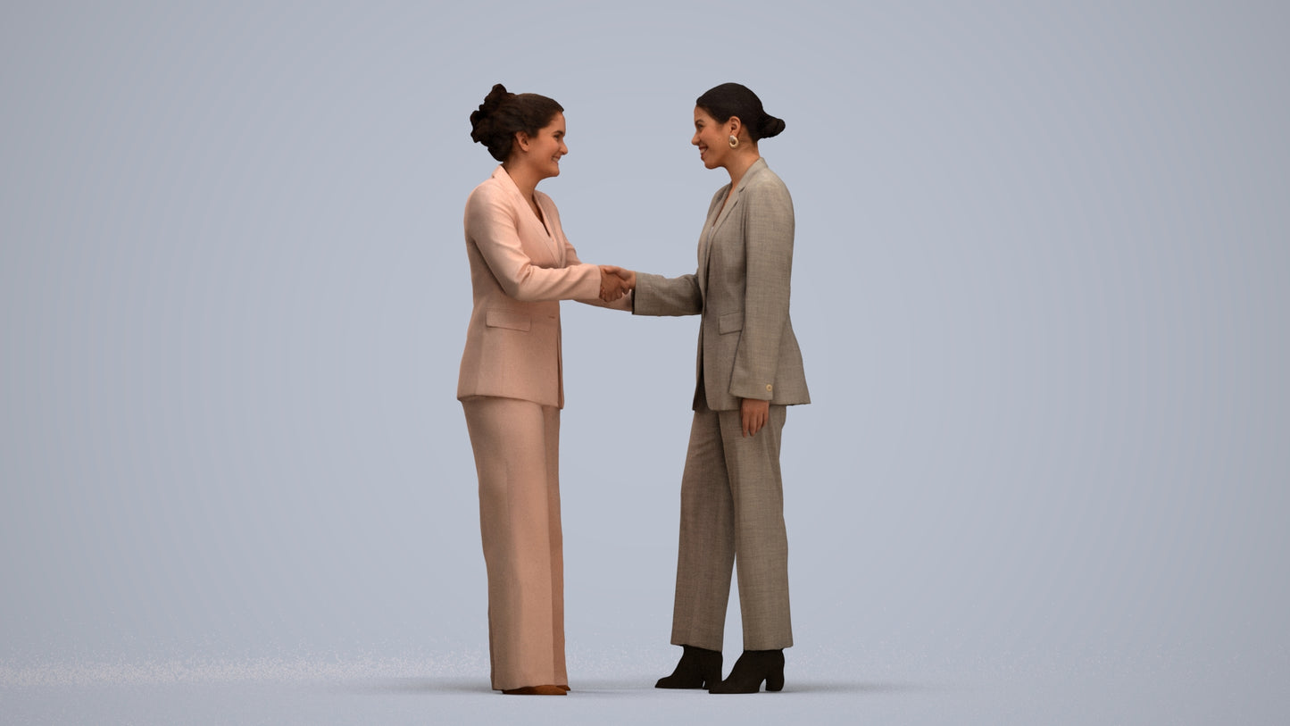 realistic 3D woman business, scanned archviz people for Blender and 3ds Max, standing pose render