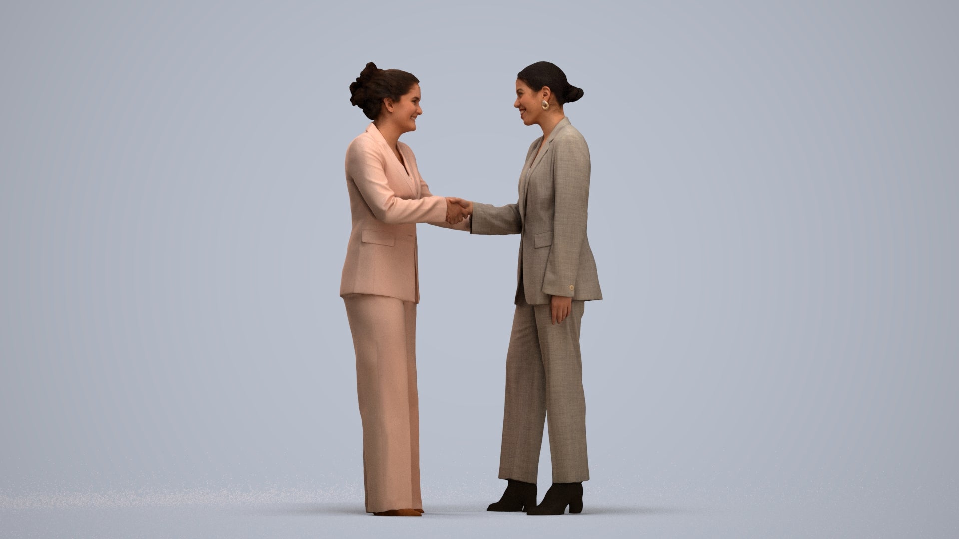 realistic 3D woman business, scanned archviz people for Blender and 3ds Max, standing pose render