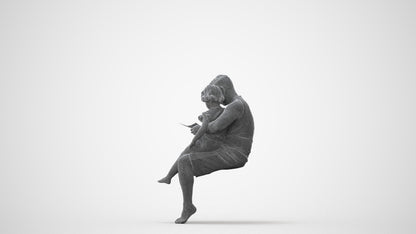 realistic 3D people woman casual kids, render-ready for V-Ray and Corona, FBX OBJ, square thumbnail