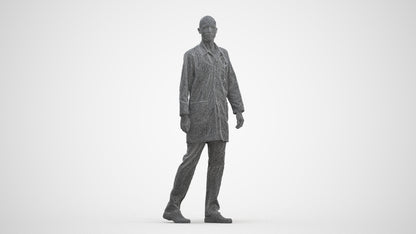 realistic 3D man medical, scanned archviz people for Blender and 3ds Max, three-quarter front view render