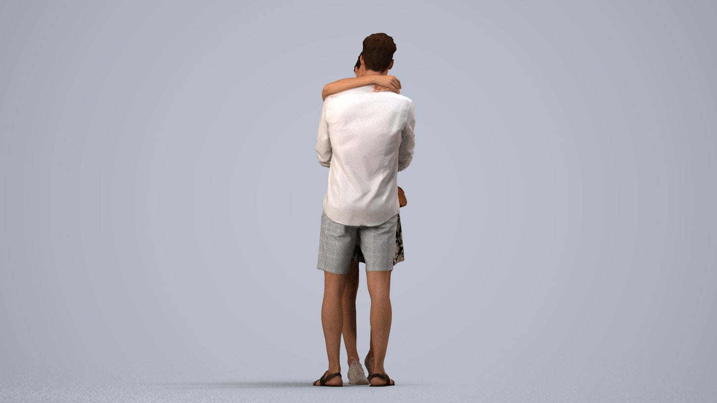 realistic 3D human woman casual business, archviz people FBX OBJ for Blender, side view render