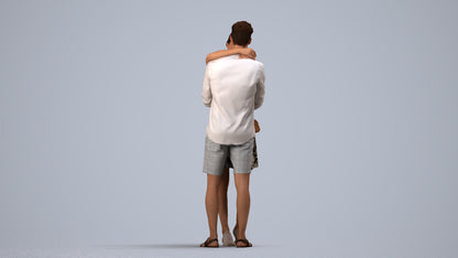 realistic 3D human woman casual business, archviz people FBX OBJ for Blender, side view render