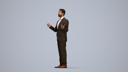 realistic 3D man business, scanned archviz people for Blender and 3ds Max, top-down view render