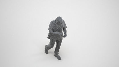 realistic 3D human senior man casual walking, archviz people FBX OBJ for Blender, wireframe three-quarter view