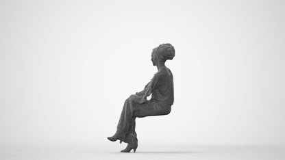 realistic 3D people woman casual sitting, render-ready for V-Ray and Corona, FBX OBJ, square thumbnail