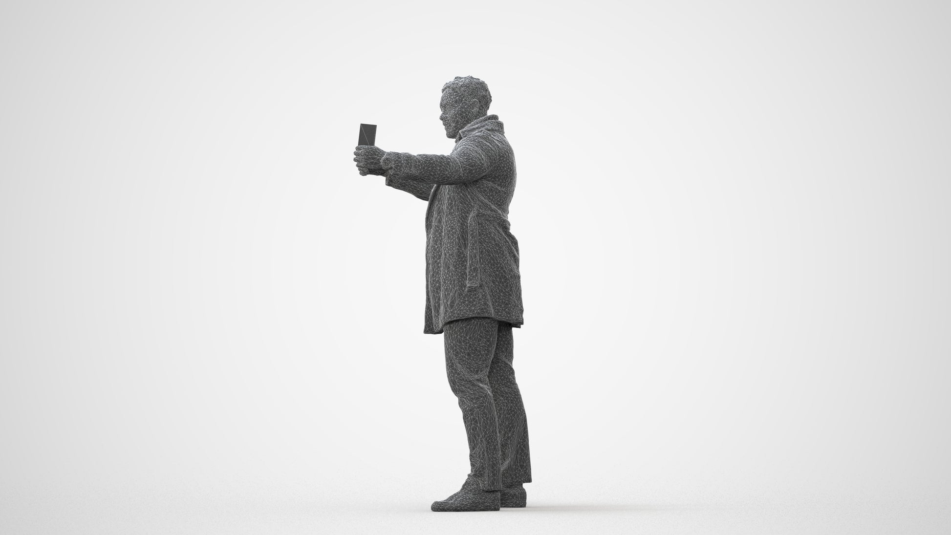 scanned 3D man casual standing, photogrammetry people for Enscape and V-Ray, square thumbnail