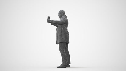 scanned 3D man casual standing, photogrammetry people for Enscape and V-Ray, square thumbnail