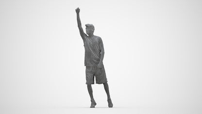 realistic 3D man sport, scanned archviz people for Blender and 3ds Max, wireframe back view