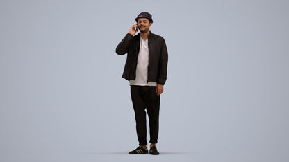 realistic 3D people man casual standing, render-ready for V-Ray and Corona, FBX OBJ, standing pose render