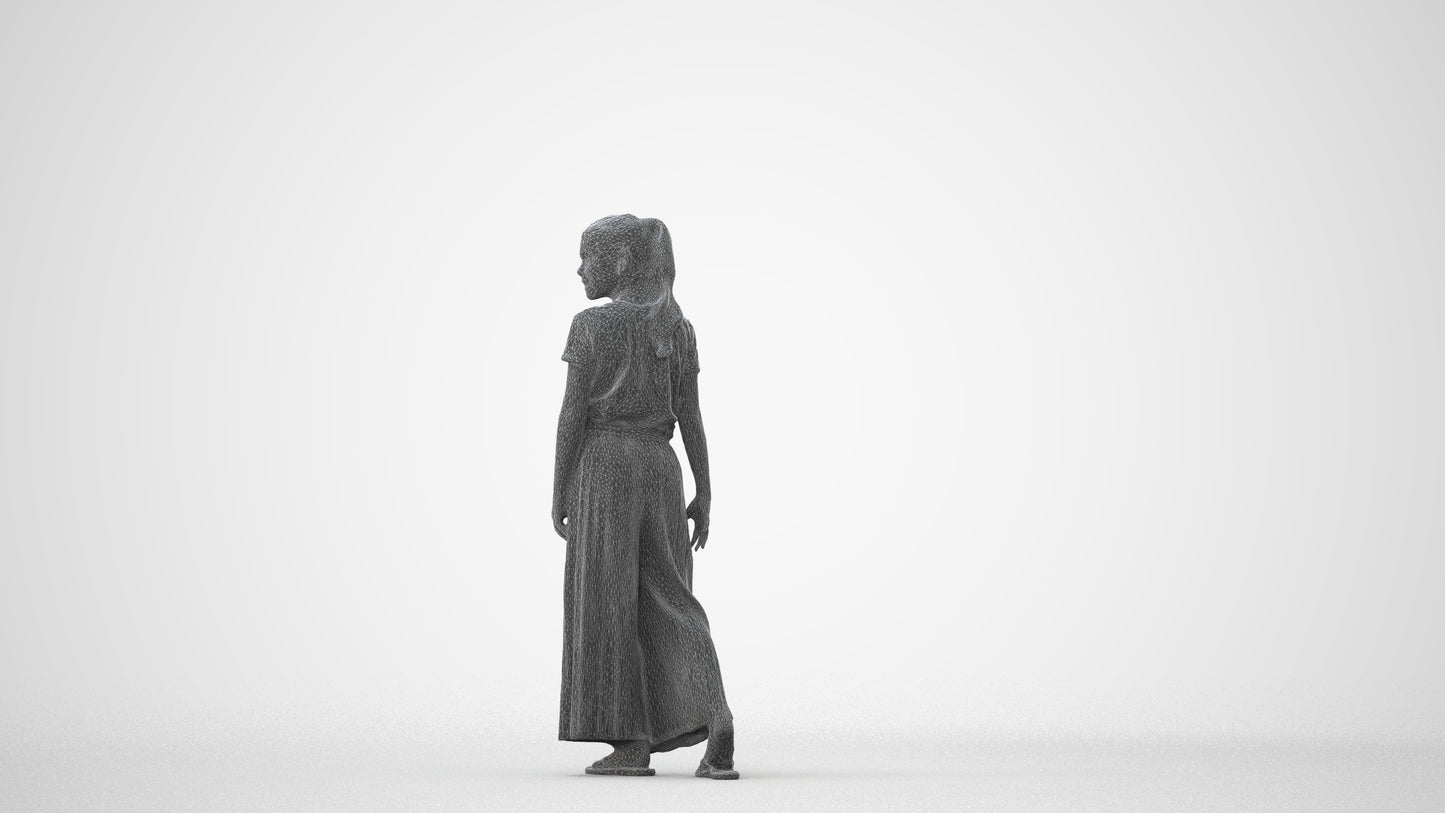 3D people model girl casual kids, scanned human for 3ds Max rendering, square thumbnail
