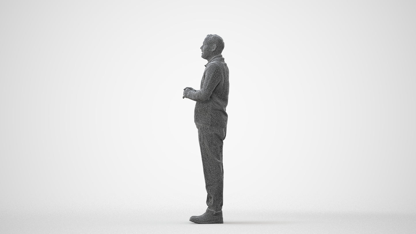 scanned 3D man business standing, photogrammetry people for Enscape and V-Ray, square thumbnail